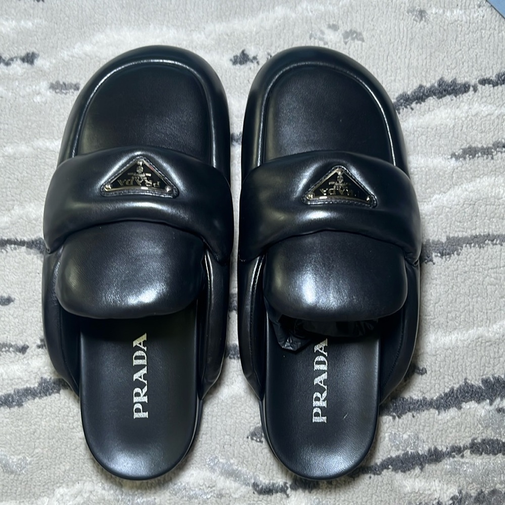 Prada puffy slides